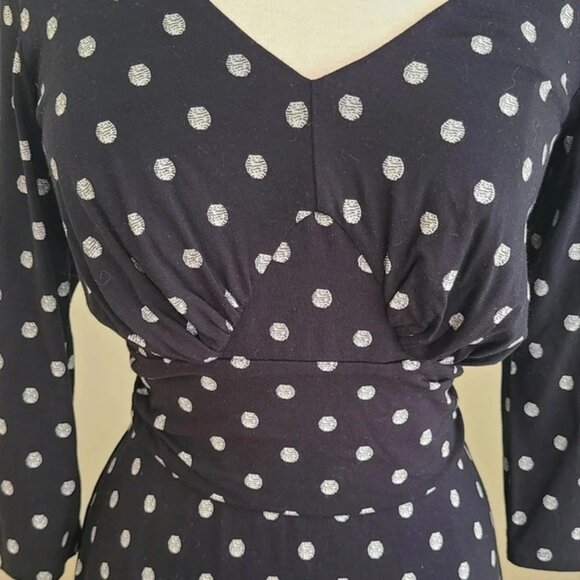 PEPPERBERRY Really super curvy polka dot midi dress black and white - Picture 5 of 13